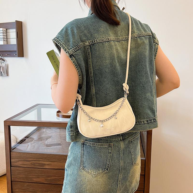 Нишевая повседневная сумка женская сумка весенняя новая красивая сумка через плечо с цепочкой модная сумка-мессенджер через полумесяц