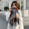 Plaid Scarf Women's Autumn and Winter Versatile Imitation Cashmere Thickened Warm Fringed Scarf Shawl