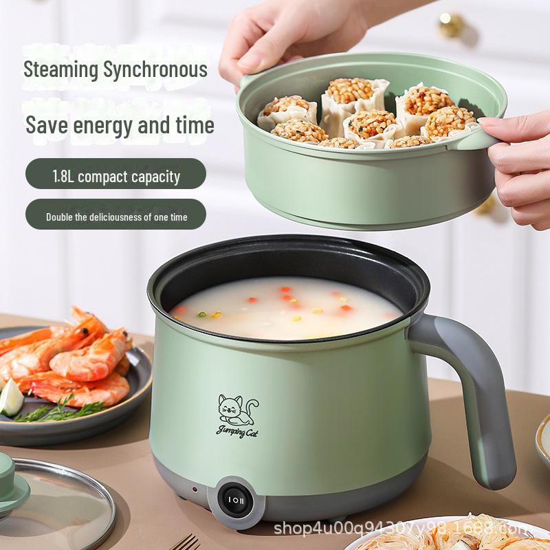 Компактная многофункциональная электрическая кастрюля для общежитий - антипригарная мини-плитка для студенческих обедов и лапши