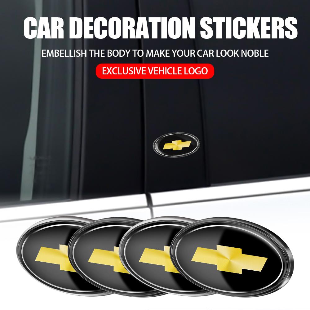 1Pcs Car Accessories Car Door Aluminum Emblem Trunk Logo Stickers For Chevrolet Cruze Captiva Sonic Spark Onix Aveo Orlando Sail