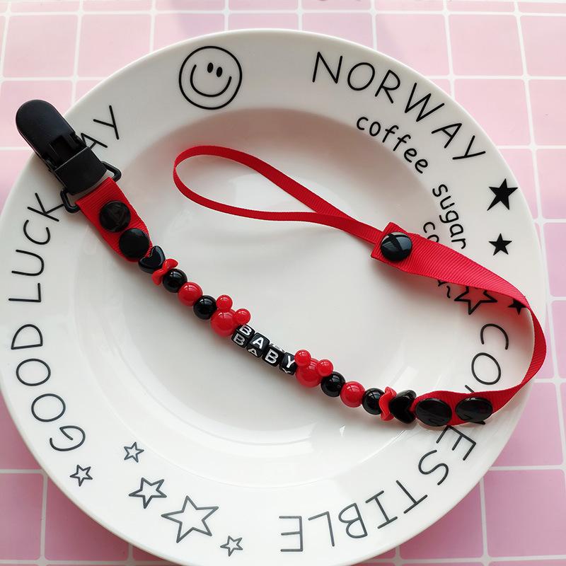 Держатель для соски младенцев с бусинами и прищепкой