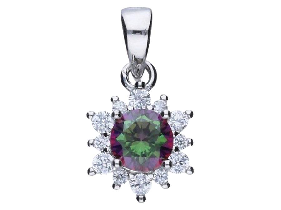 Fine Silver Women' Necklace with Cubic Zirconia Silver Short Choker 40cm