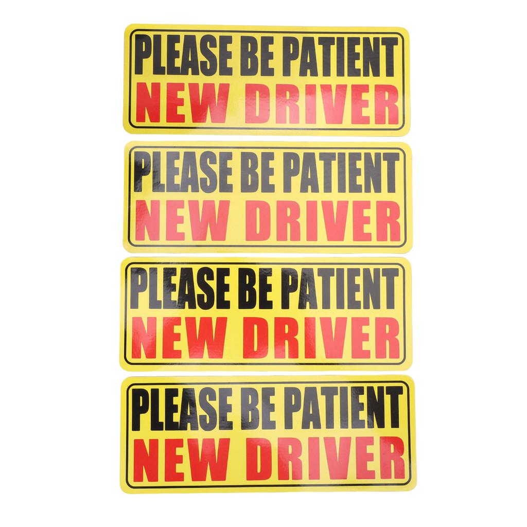 4 шт. Пожалуйста, будьте терпеливы Магнит для нового водителя Погодоустойчивая Многоразовая Светоотражающая Наклейка для нового водителя