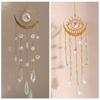 Rainbow Maker Golden Flame Moon Crystal Pendant AB Colourful Hanging Sunshine Catcher Moon Eye Moon Hanging Decoration Garden