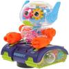 NAMOARLY Electric Transparent Gear Robot with Light Effects and Music, Walking Learning Robot, Durable Plastic Material, Portable, Random Color
