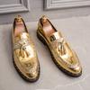 Fashion 2024 New Fashion Mens Sequined Tassel Shoes Handmade Retro Comfortable Soft Non-slip Loafers Male Casual Leather Shoes 38-44