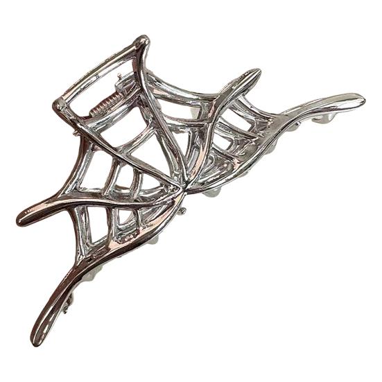 Хэллоуин Заколка для волос Черная Паутина Скелет Рука Форма Летучей мыши Зажим для волос Нескользящие зубцы Затылок Акула Зажим для волос Аксессуар для укладки