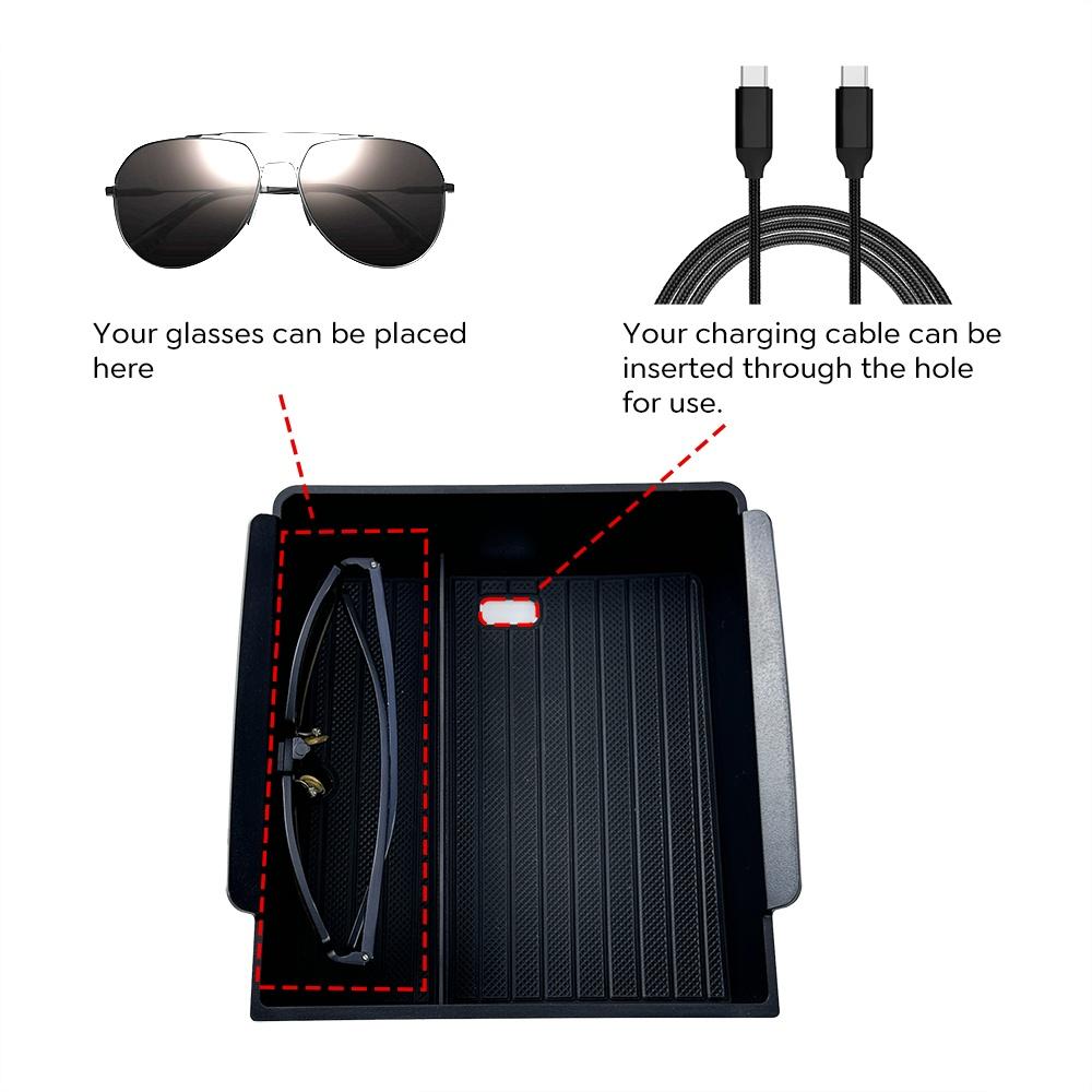 For Tesla Model Y Launch Juniper 2025+ Model 3 Highland 2024 Center Console Eyeglasses Case Armrest Storage Box Tray Upper&Lower