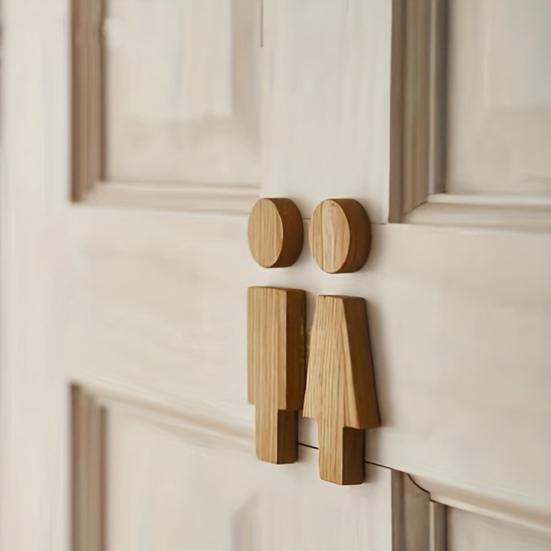 Деревянный знак для туалета, самоклеящаяся табличка на дверь туалета, настенный знак для ванной с горячими источниками для офисов, предприятий, ресторанов