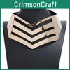 Fashionable V Shaped Hollow Design Women Metal Necklace Collar Choker For Fashion Enthusiasts