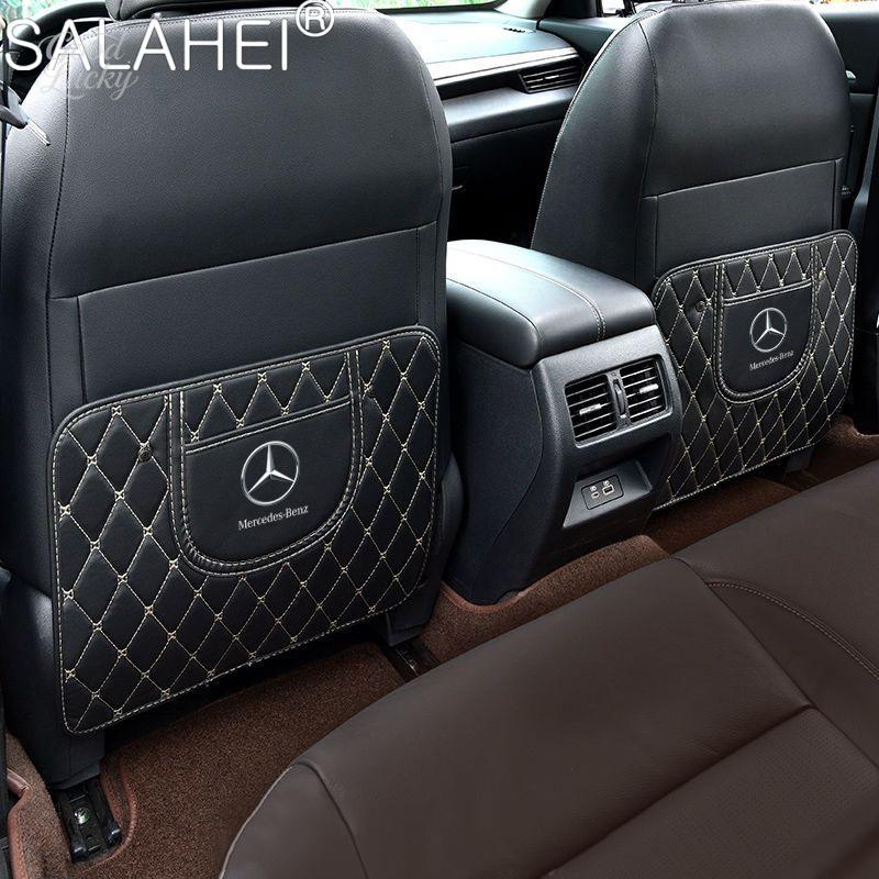 CQJ1 PU Leather Protector Pad Anti Kick Pad Scratch Mat For Mercedes Benz A C E S G Class GLC CLE CLA GLB GLS W177 W205 W213W222 AMG