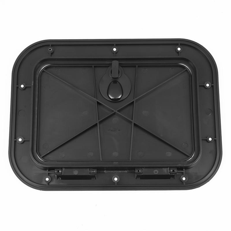 A16P-4X Marine Deck Plate Access Cover Pull Out pection Hatch With Latch For Boat Kayak Canoe, 380 X 280Mm -Black