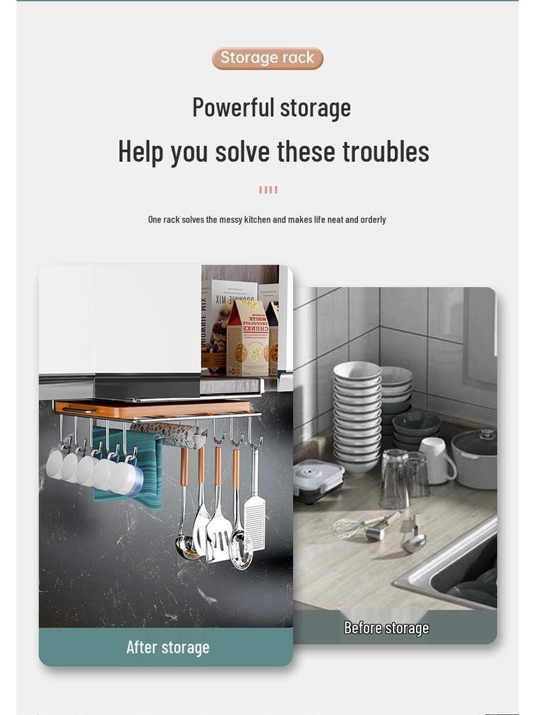 Стеллаж для хранения кухни из нержавеющей стали: Подвесной органайзер с корзинами для шкафа и держателем для бумажных полотенец