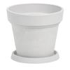 6 Pot Eco Pot 18cm Pot with Drain Hole Planter with Saucer Resin Plastic 6 6 Inch No. No. (White)
