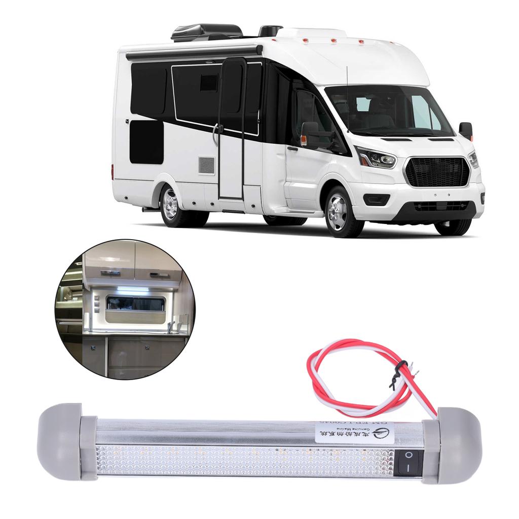 8.9in LED Awning Light Bar DC12V 24V 2W 180 degrees Rotation IP66 Waterproof 720LM ON OFF Switch for RV Boat