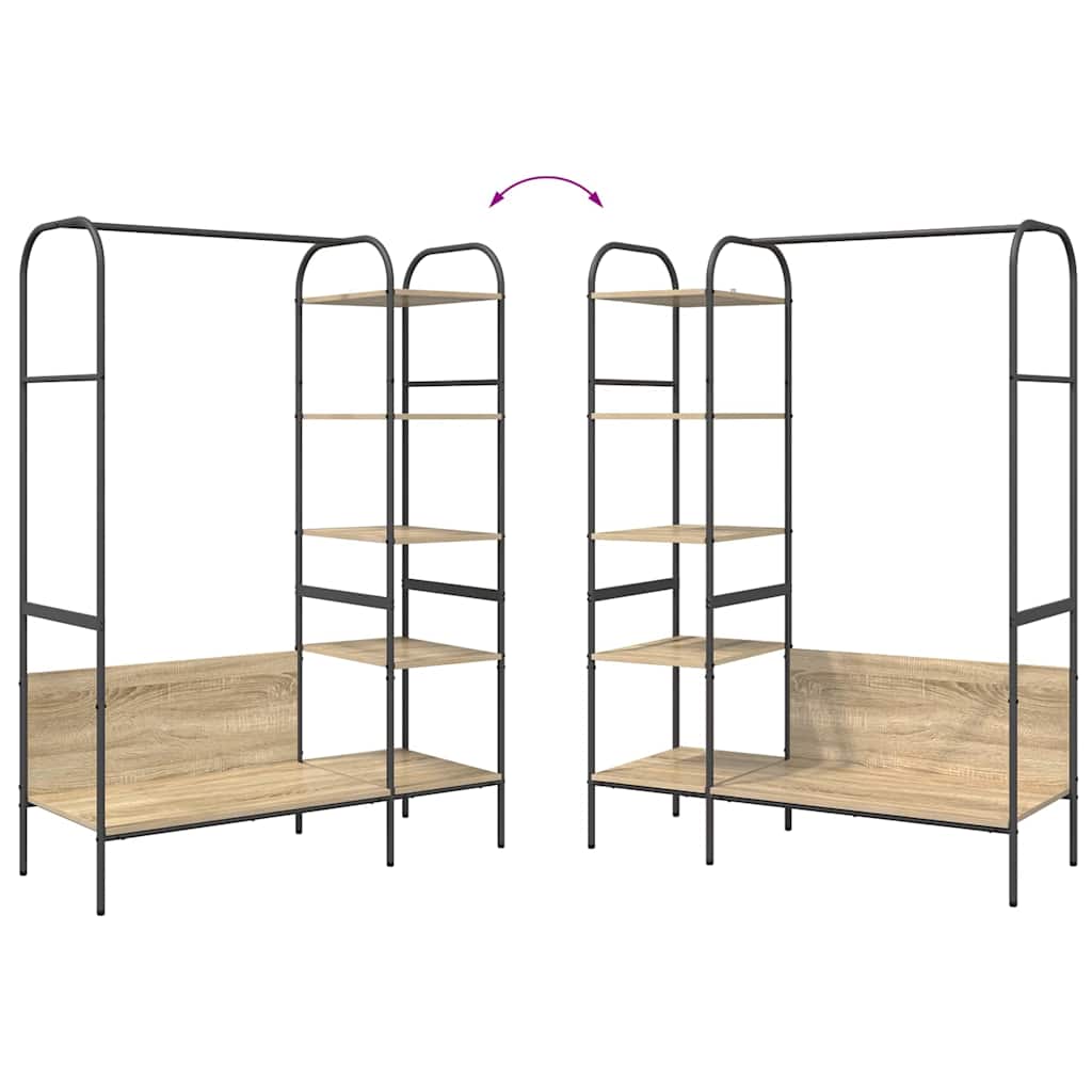 Clothing Rack with Shelf Brown 120 x 44 x 160 cm Engineered Wood