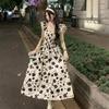 2024 Summer Travel Floral Dress - Elegant, Slim Waist Design with Sweet Ruffled Sleeves