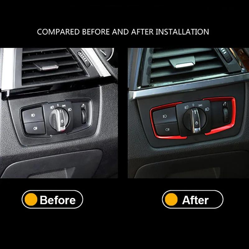 2 шт. ABS фара переключатель рамка отделка регулировка наклейка для BMW F30 F31 F32 F34 3 4