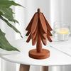 3Pcs Wooden Trivets for Hot Dishes Creative Tree Shape Coaster Set Non-Slip Heat Insulated Placemat Folding Wood Table Plate Mat with Stand for Teapot