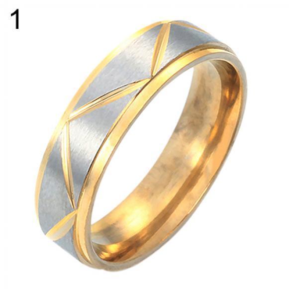 Women Men Stainless Steel Couple Ring Wedding Band Promise Engagement Jewelry MIT