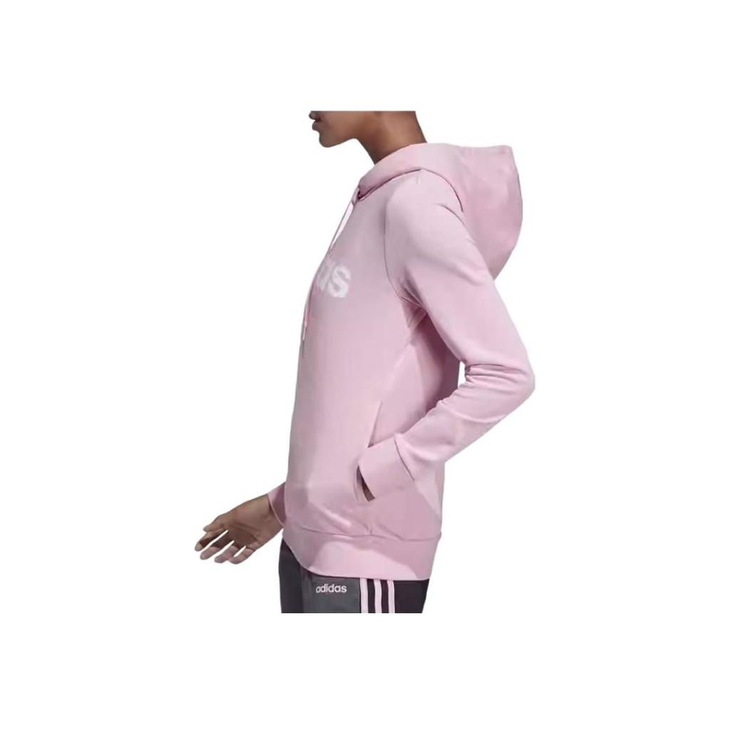Adidas Sports Lifestyle Series Letter Print Pattern Comfortable Hooded American Pullover Sweatshirt Women Sweatshirt Pink DU0644