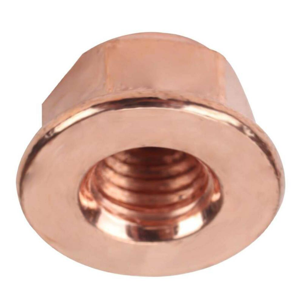 50pcs Copper Exhaust Nuts M8 SW13 Copper-plated Head Stud Lock Nuts Copper Bolt Screw Bolt Screw Turbo Exhaust Stud Hex