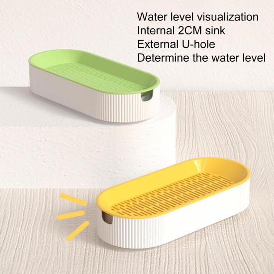 Cat Grass Planter Soilless Planting Visible Water Level Drain Grid U-hole Sturdy Sink Detachable Catnip Grow Box Pet Supply