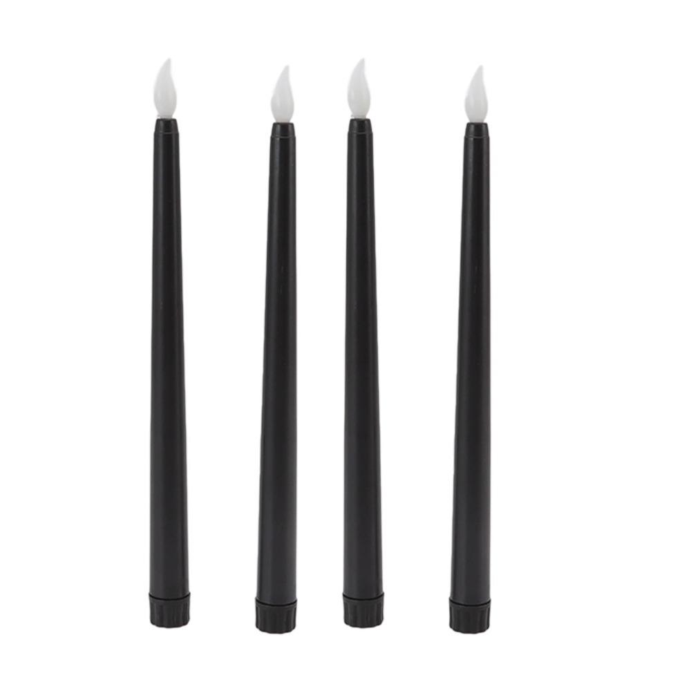 4 Pcs Warm Light Taper Candles Flameless LED Candle Sticks LED Taper Candles  Halloween Decor