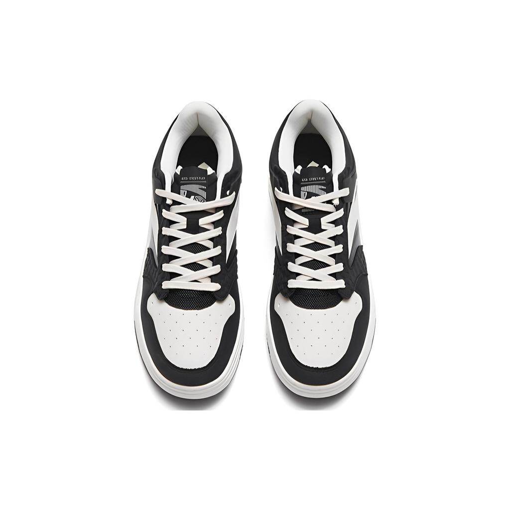 Anta Street Skateboarding Shoes Low Top Women Sneakers Black White 122318051-4