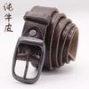 Мужской модный ремень из коровьей кожи первого слоя с пряжкой-пином, простой повседневный кожаный ремень в стиле ретро, женский ремень, мужской ремень