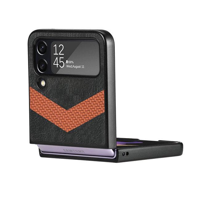 Роскошный складной кожаный чехол с защитой от пота для Samsung Galaxy Z Flip 4 5g Zflip4 Flip4, защитный чехол для телефона с защитой от падения