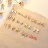Серьги Love Ear Bone Nail Red Star Moon, простые