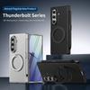 Магнитный Матовый Чехол-подставка 360° с Защитой Шарнира для Samsung Galaxy Z Fold 8 Ultra / 8 7 6 5 4 3 со Стеклянной Пленкой и Стилусом