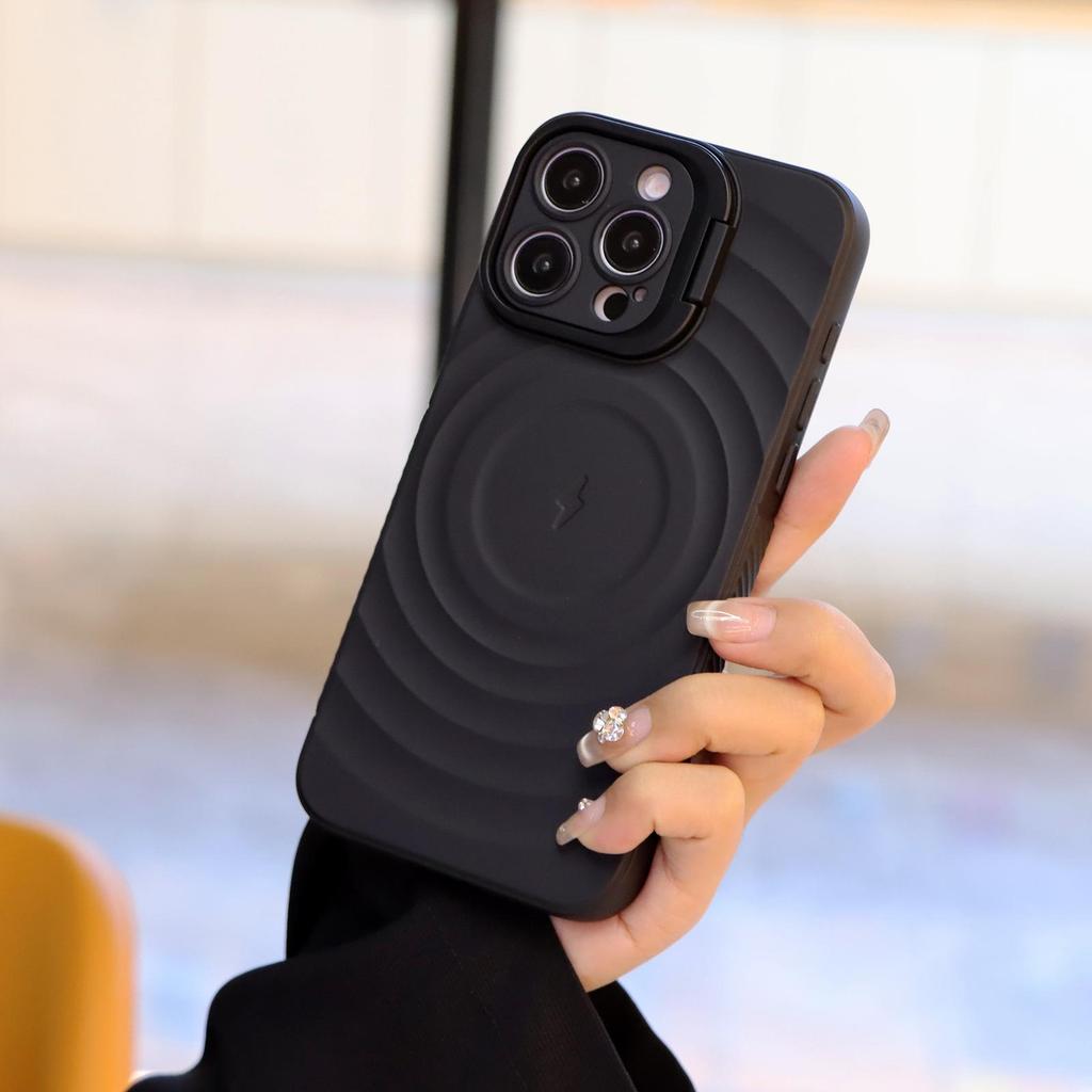 Чехол для iPhone 17 Pro Max: Волновой узор, Защита от падения, Крышка объектива, Невидимая подставка