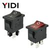 6A 250VAC KCD1-104 Клавишный переключатель 4-контактный Вкл Выкл DPST 12V 220V Красная лампа Черный Фиксирующий 15x21 Клавишный переключатель