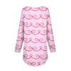 Women's  Loose Casual Bow Printed Round Neck Long Sleeved T Shirt Top Pullover Long Sleeved Sweatshirt