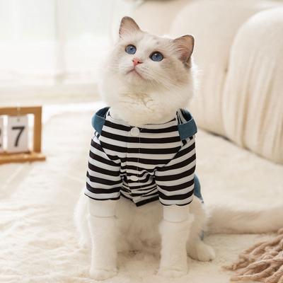 Кошачья одежда Осень и зима тонкий взрослый кот котенок против выпадения шерсти термокомбинезон полосатый собака питомец четырехлапая одежда