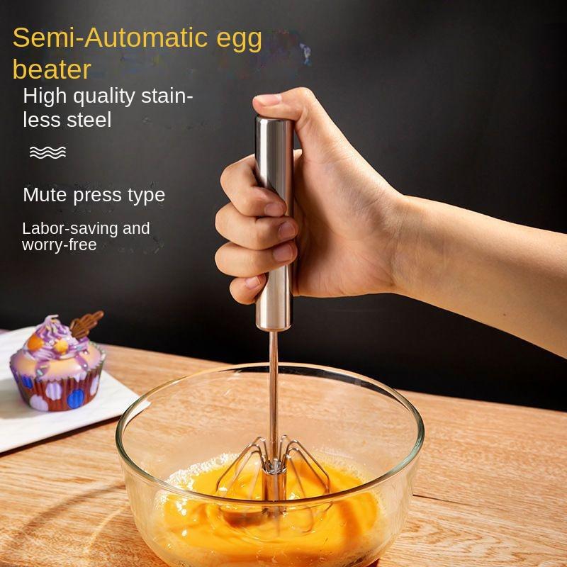 VISHUA Semi-automatic Egg Beater Stainless Steel Whipped Cream Hand Whisk Egg Beater for Egg Beater Baking