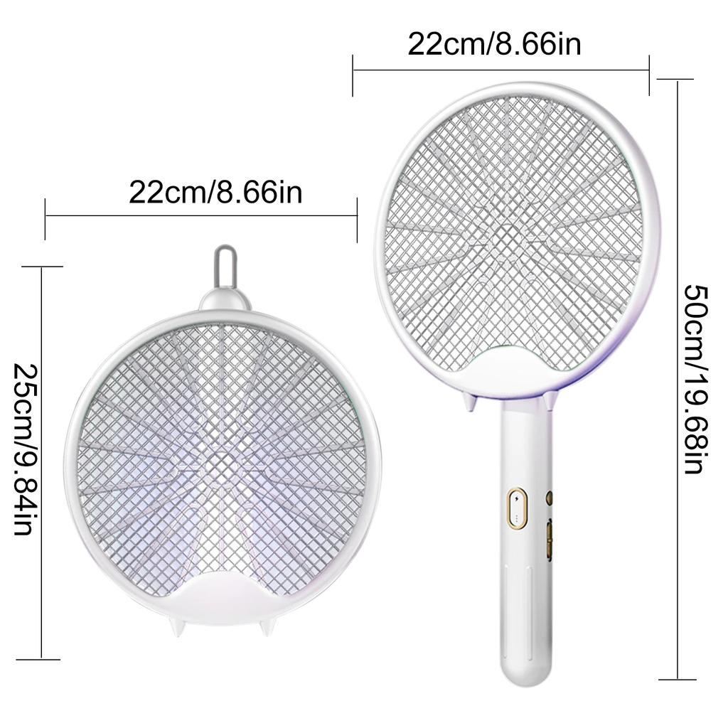 Fly Swatter 2-in-1 Mosquito Racket Insect Killer USB Charging Protective Net Household Supplies for Home Bedroom Living Room