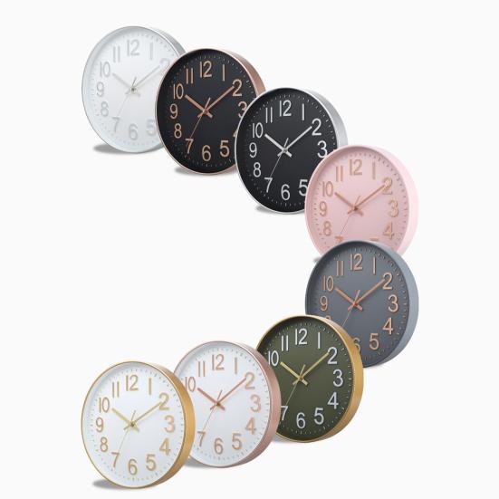 Wall Clock Large Numerals Design Easy-to-Read Battery Operated Modern Silent Non-Ticking Round Clock Wall Decoration