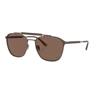 Солнцезащитные очки Armani пилотского стиля с двойной перемычкой, металлические, унисекс, стиль для пары, коричневые