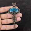 Neon Apatite Pendant Copper Wire Wrapped Pendant Antique Copper Jewelry Real Gemstone Pendant Neon Apatite Jewelry For Gift Handmade Pendant