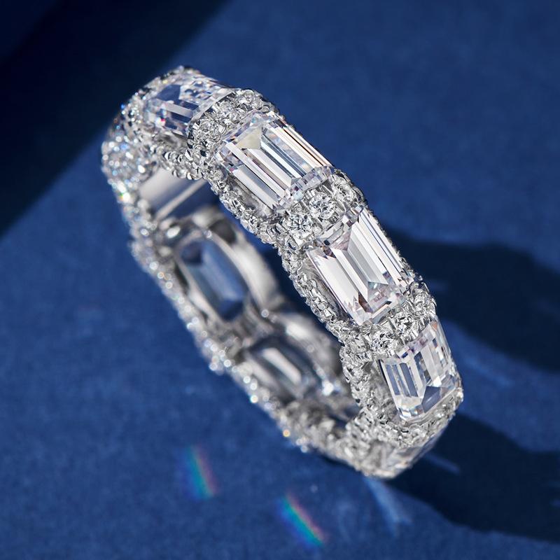 Huitan Geometric Women Ring Fresh Style Charming Wedding Daily Engagement Accessories Inlaid Shiny CZ Versatile Fashion Jewelry