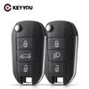 KEYYOU Car Key For Peugeot 208 2008 301 308 508 5008 RCZ For Citroen C-Elysee C4-Cactus Headlight Middle Remote Key Shell Case
