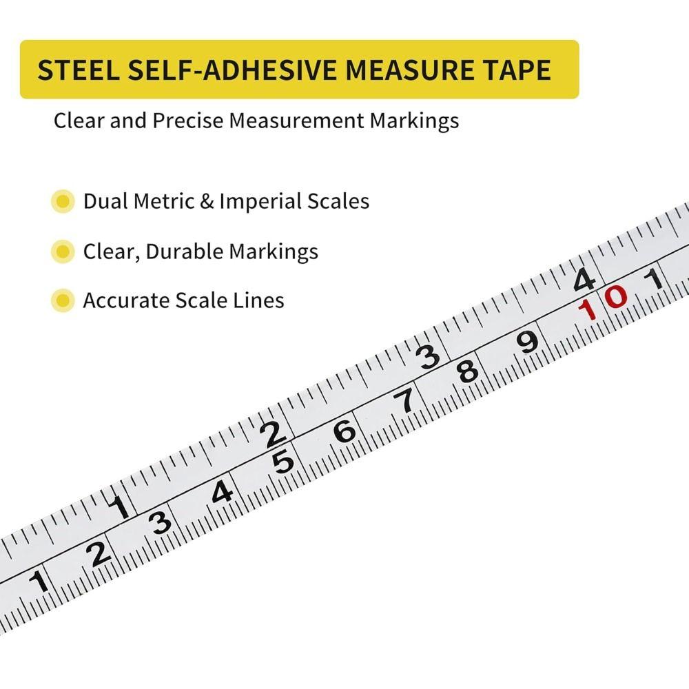 Steel Metal Tape Measure Self-Adhesive Adhesive Backed Tape Ruler Workbench Ruler Drafting