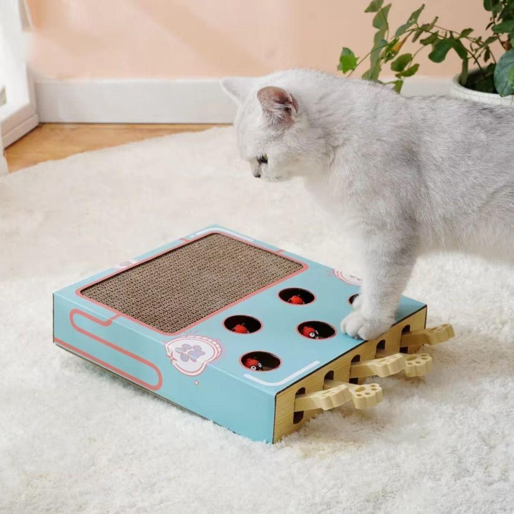 Interactive Cat Hitting Hamster Toy Corrugated Paper Cat Hit Gophers Toy  Paw Grinding