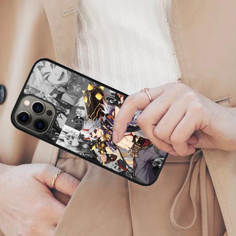 Чехол для телефона с магнитом Genshin Impact Аратаки Итто для APPLE iPhone 17 Air 16 14 13 12 Pro Max 15 Plus Беспроводная крышка MagSafe