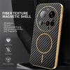 For Xiaomi 15 Ultra Phone Case Carbon Fiber Textured Electroplated TPU Back Cover