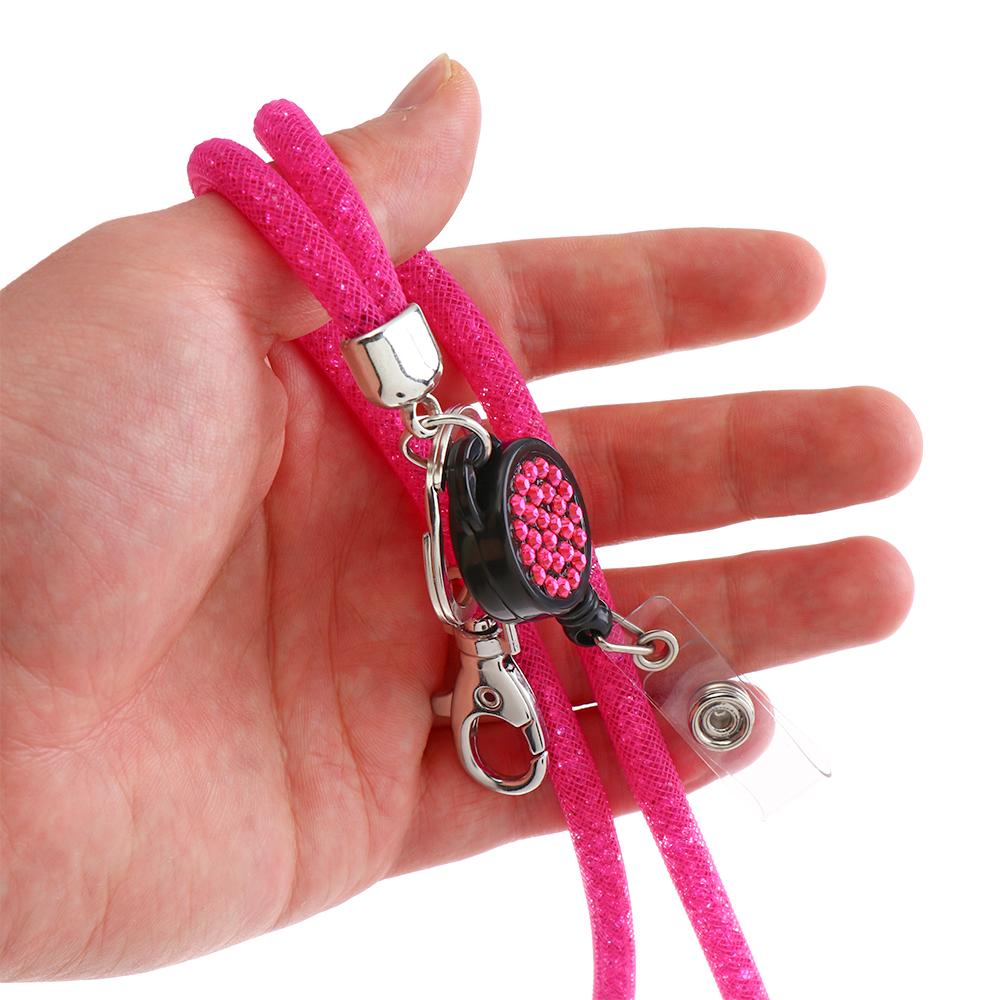 Мобильный телефон Офисные принадлежности Блестящий хрустальный шнурок Подвесной шнурок Шейный ремешок Клип Держатель удостоверения личности