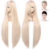 CaseEden Cosplay Wig, Premium, Smooth, Long, 100cm, Light Gold Blonde, 6170